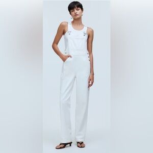 Madewell Overalls Womens M White Denim Straight Leg Casual Utility Minimalist